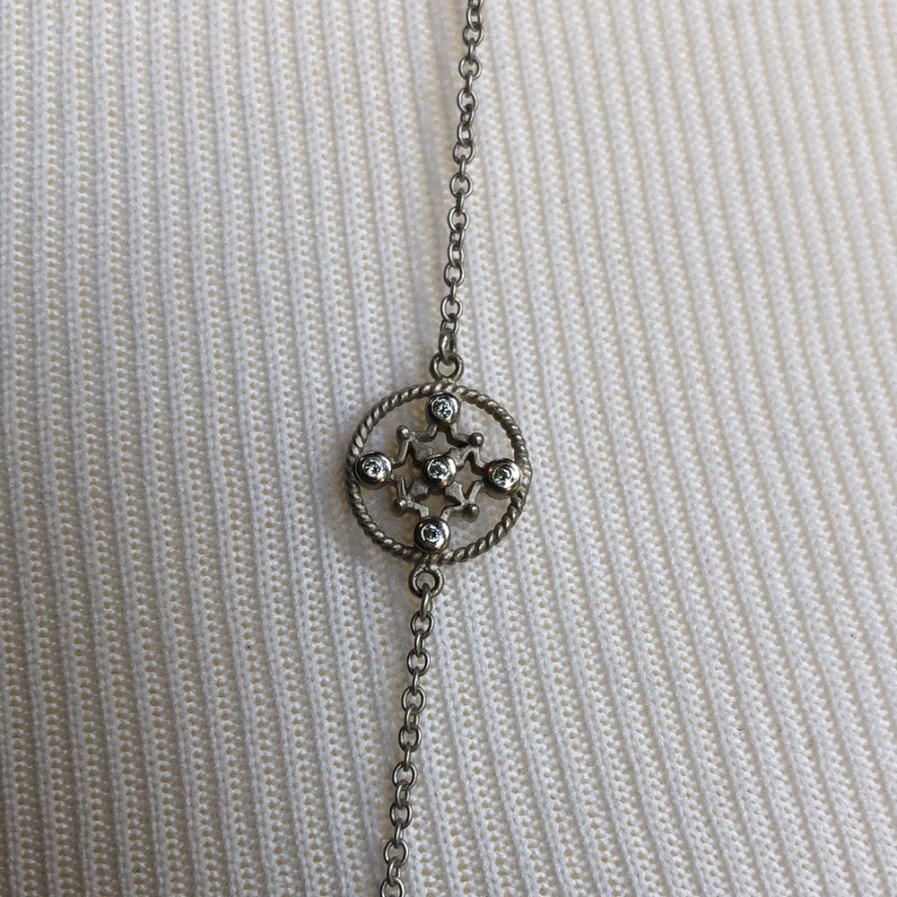 Sterling Silver and White Sapphire Necklace - Picture 3 of 9